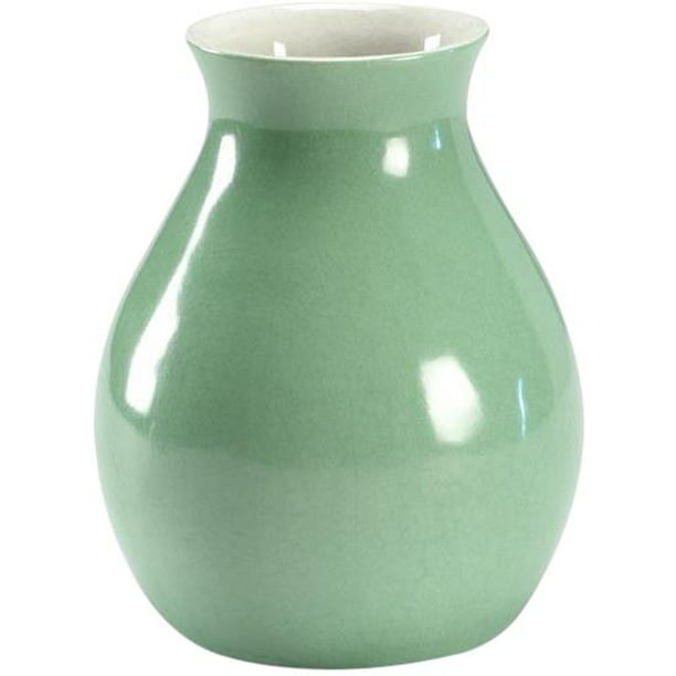 EuroLux Home Vase Green Pottery Ceramic 